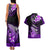 Hawaii Couples Matching Tank Maxi Dress and Hawaiian Shirt Polynesian Shark with Kakau Purple Version LT01 - Polynesian Pride