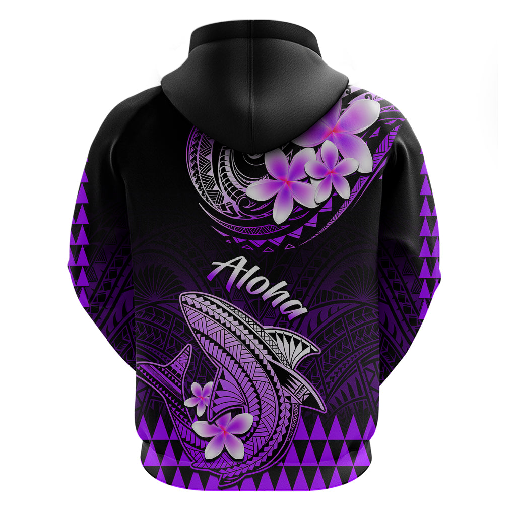 Hawaii Hoodie Polynesian Shark with Kakau Purple Version LT01 - Polynesian Pride