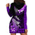 Hawaii Hoodie Dress Polynesian Shark with Kakau Purple Version LT01 - Polynesian Pride