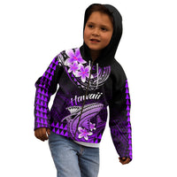 Hawaii Kid Hoodie Polynesian Shark with Kakau Purple Version LT01 - Polynesian Pride