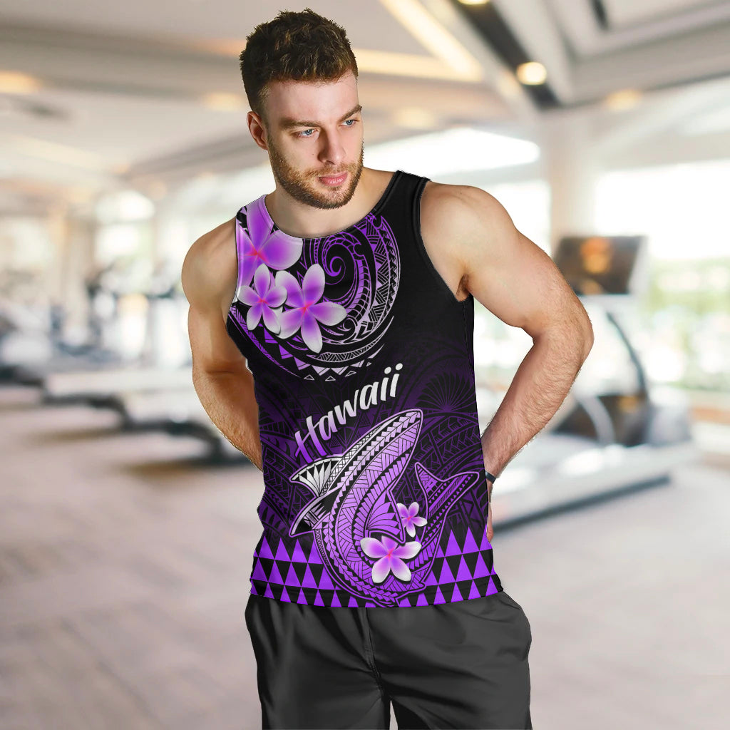 Hawaii Men Tank Top Polynesian Shark with Kakau Purple Version LT01 - Polynesian Pride