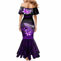 Hawaii Mermaid Dress Polynesian Shark with Kakau Purple Version LT01 - Polynesian Pride