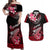 Hawaii Couples Matching Off Shoulder Maxi Dress and Hawaiian Shirt Polynesian Shark with Kakau Red Version LT01 Red - Polynesian Pride