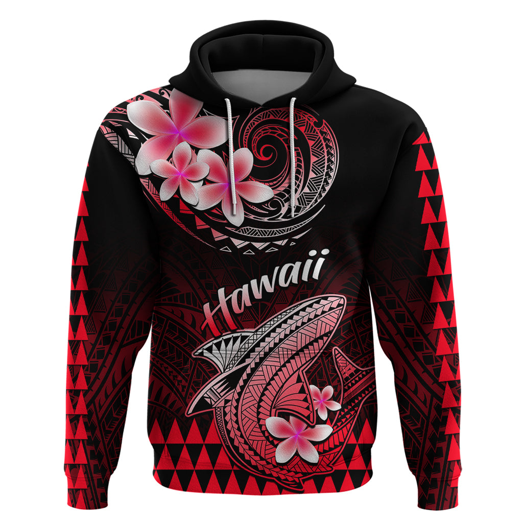 Hawaii Hoodie Polynesian Shark with Kakau Red Version LT01 Pullover Hoodie Red - Polynesian Pride