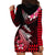 Hawaii Hoodie Dress Polynesian Shark with Kakau Red Version LT01 - Polynesian Pride