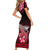 Hawaii Short Sleeve Bodycon Dress Polynesian Shark with Kakau Red Version LT01 - Polynesian Pride