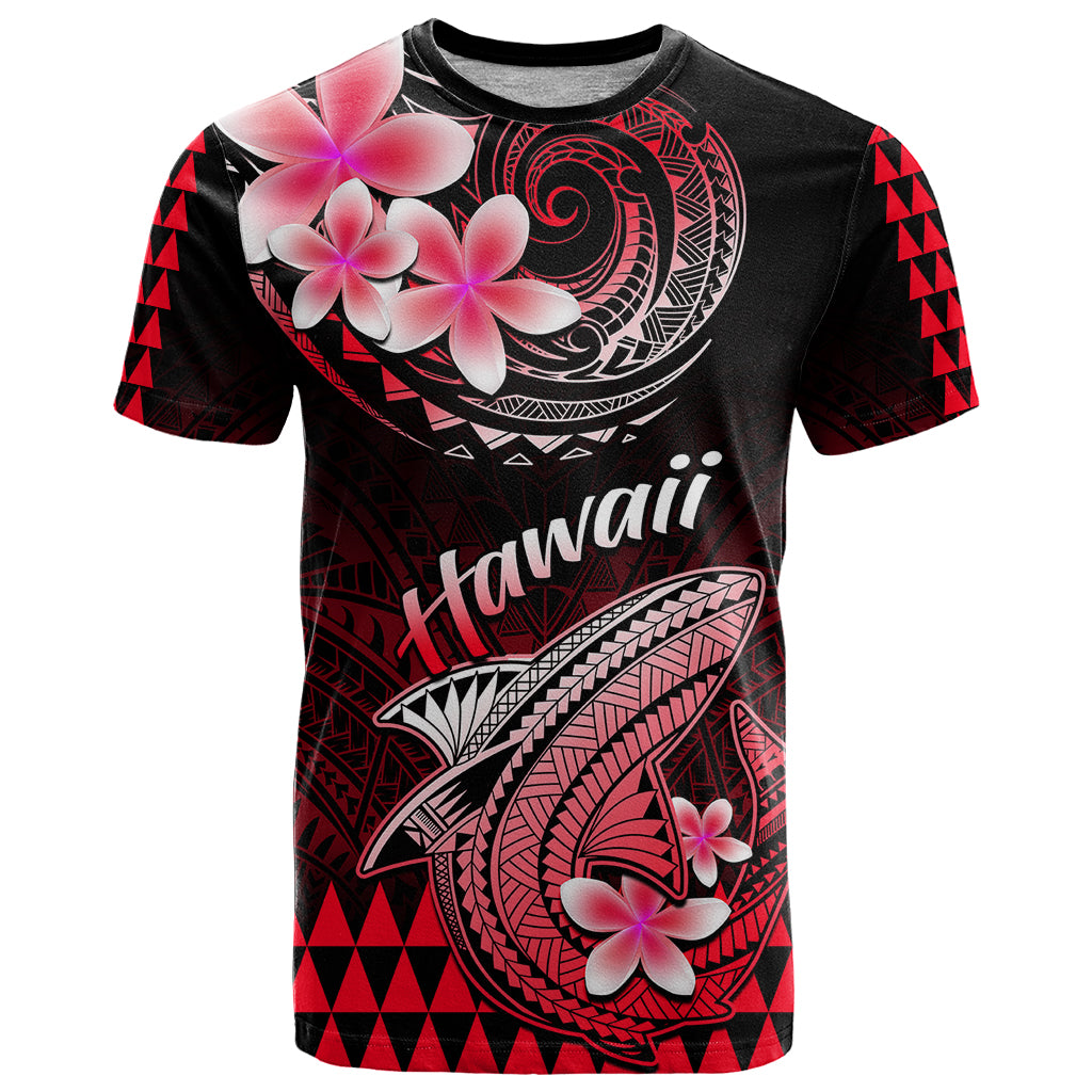 Hawaii T Shirt Polynesian Shark with Kakau Red Version LT01 Red - Polynesian Pride