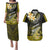 Hawaii Couples Matching Puletasi Dress and Hawaiian Shirt Polynesian Shark with Kakau Yellow Version LT01 Yellow - Polynesian Pride