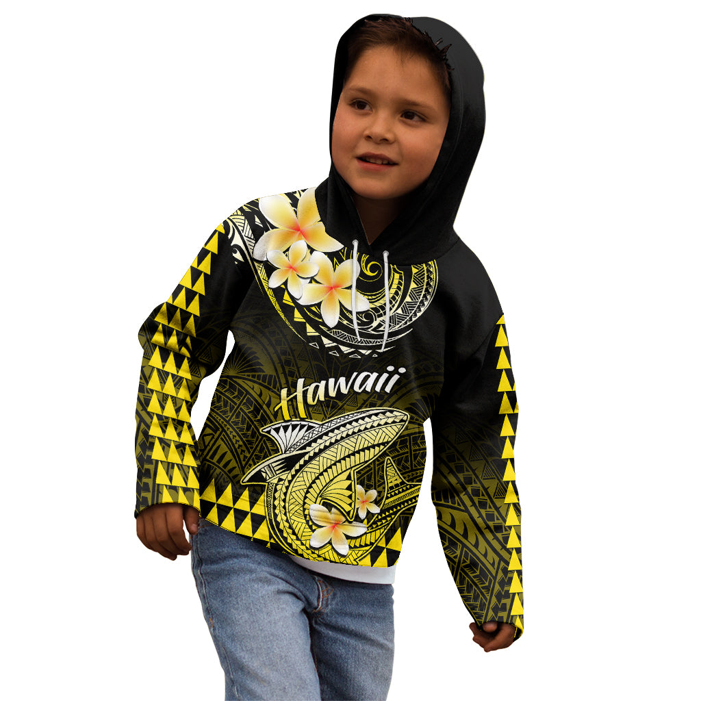 Hawaii Kid Hoodie Polynesian Shark with Kakau Yellow Version LT01 - Polynesian Pride