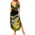 Hawaii Summer Maxi Dress Polynesian Shark with Kakau Yellow Version LT01 Women Yellow - Polynesian Pride