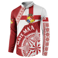 Custom Tonga Rugby Mate Maa Button Sweatshirt Ngatu Pattern