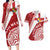 Custom Tonga Rugby Mate Maa Couples Matching Long Sleeve Bodycon Dress and Hawaiian Shirt Ngatu Pattern