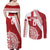 Custom Tonga Rugby Mate Maa Couples Matching Off Shoulder Maxi Dress and Long Sleeve Button Shirt Ngatu Pattern