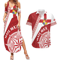 Custom Tonga Rugby Mate Maa Couples Matching Summer Maxi Dress and Hawaiian Shirt Ngatu Pattern