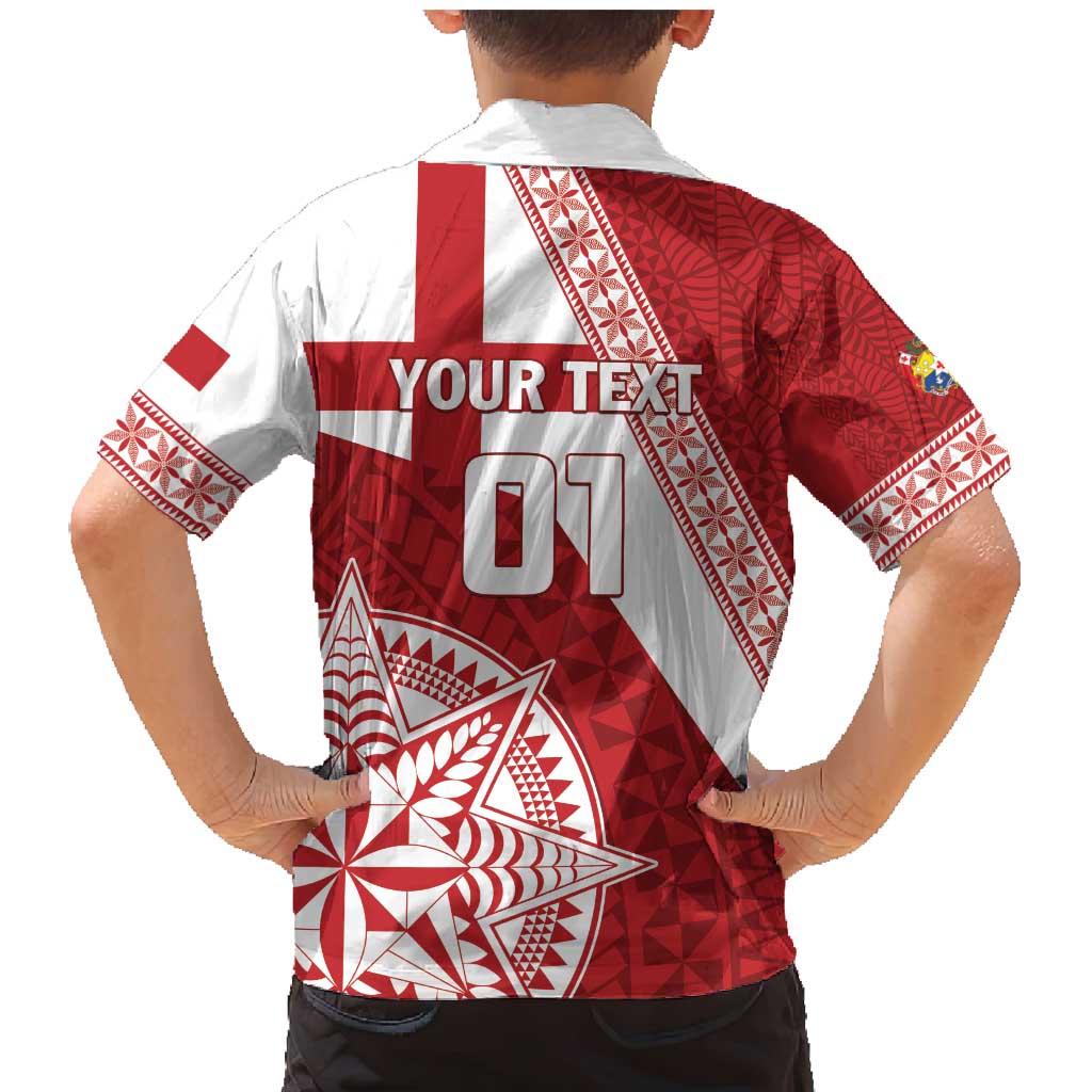 Custom Tonga Rugby Mate Maa Family Matching Mermaid Dress and Hawaiian Shirt Ngatu Pattern