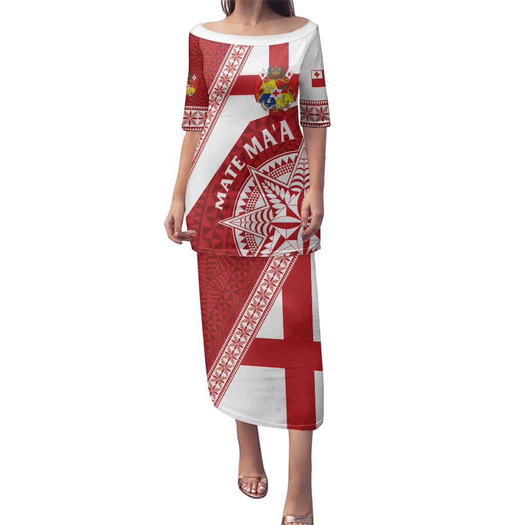 Custom Tonga Rugby Mate Maa Family Matching Puletasi and Hawaiian Shirt Ngatu Pattern