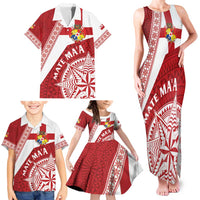 Custom Tonga Rugby Mate Maa Family Matching Tank Maxi Dress and Hawaiian Shirt Ngatu Pattern