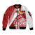 Custom Tonga Rugby Mate Maa Sleeve Zip Bomber Jacket Ngatu Pattern