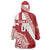 Custom Tonga Rugby Mate Maa Wearable Blanket Hoodie Ngatu Pattern