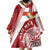 Custom Tonga Rugby Mate Maa Wearable Blanket Hoodie Ngatu Pattern