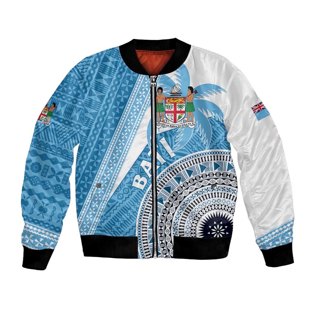 Custom Fiji Rugby Bati Bomber Jacket Tapa Pattern