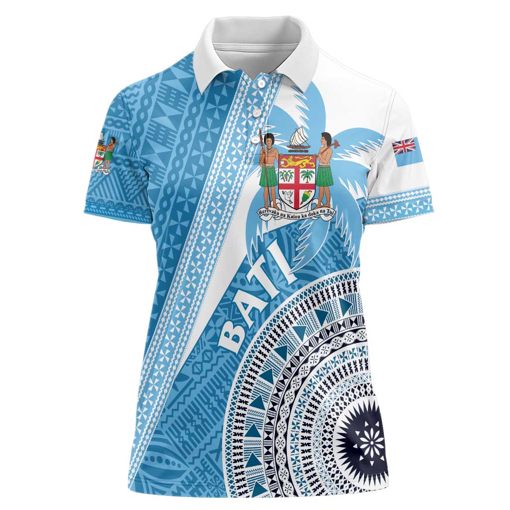 Custom Fiji Rugby Bati Women Polo Shirt Tapa Pattern