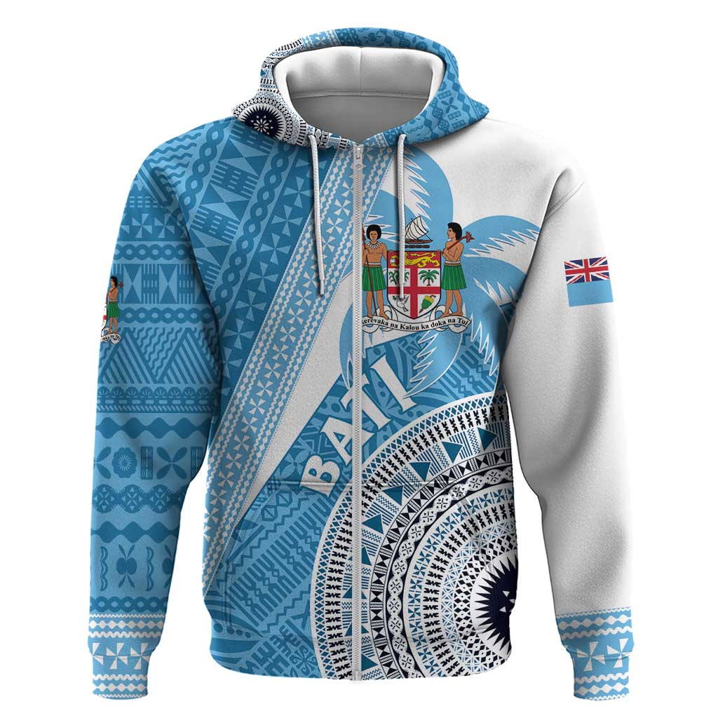 Custom Fiji Rugby Bati Zip Hoodie Tapa Pattern