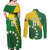 Custom Cook Islands Rugby Kukis Couples Matching Off Shoulder Maxi Dress and Long Sleeve Button Shirt Circle Stars