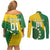 Custom Cook Islands Rugby Kukis Couples Matching Off Shoulder Short Dress and Long Sleeve Button Shirt Circle Stars