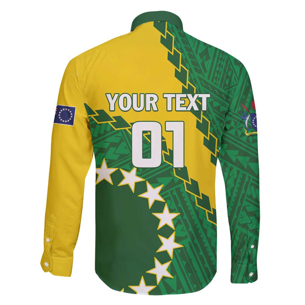 Custom Cook Islands Rugby Kukis Family Matching Long Sleeve Bodycon Dress and Hawaiian Shirt Circle Stars LT01 - Polynesian Pride