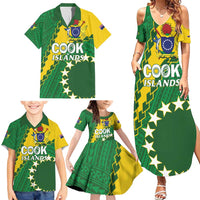 Custom Cook Islands Rugby Kukis Family Matching Summer Maxi Dress and Hawaiian Shirt Circle Stars LT01 - Polynesian Pride