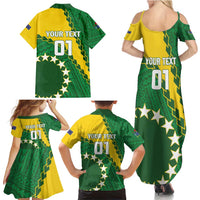 Custom Cook Islands Rugby Kukis Family Matching Summer Maxi Dress and Hawaiian Shirt Circle Stars LT01 - Polynesian Pride