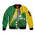 Custom Cook Islands Rugby Kukis Sleeve Zip Bomber Jacket Circle Stars