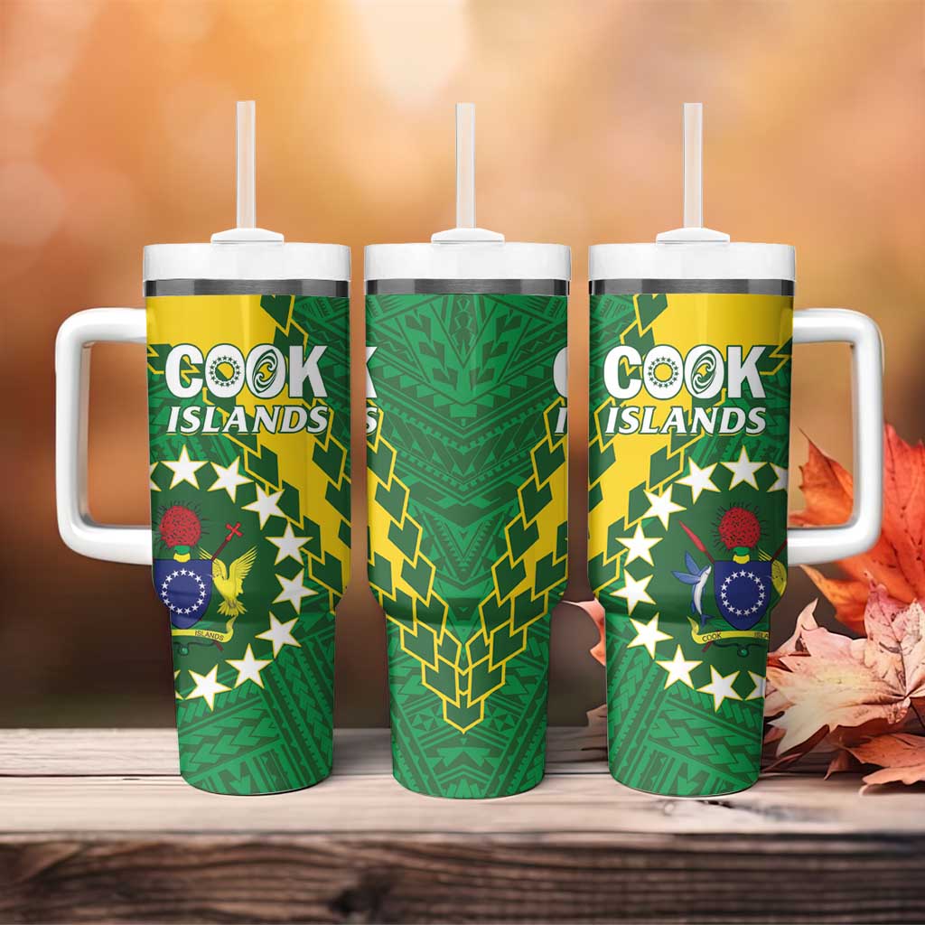 Cook Islands Rugby Kukis Tumbler With Handle Circle Stars