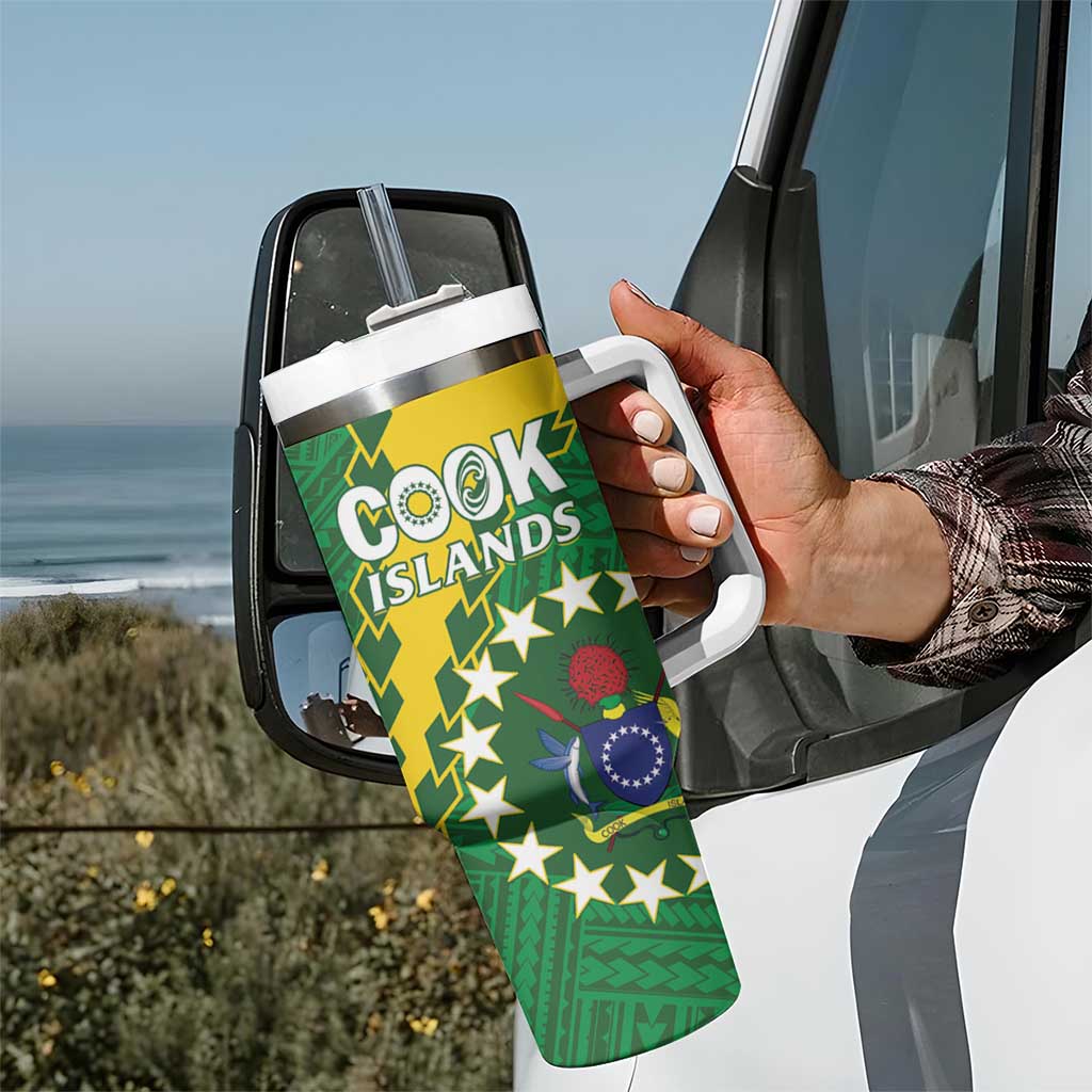 Cook Islands Rugby Kukis Tumbler With Handle Circle Stars