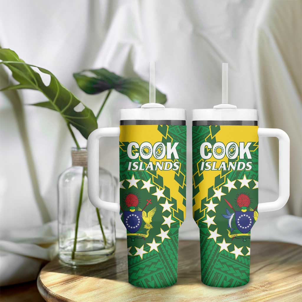 Cook Islands Rugby Kukis Tumbler With Handle Circle Stars