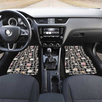 Hawaiian Ocean Seashells Car Mats Black Palaka Pattern
