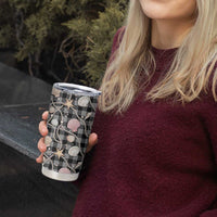 Hawaiian Ocean Seashells Tumbler Cup Black Palaka Pattern