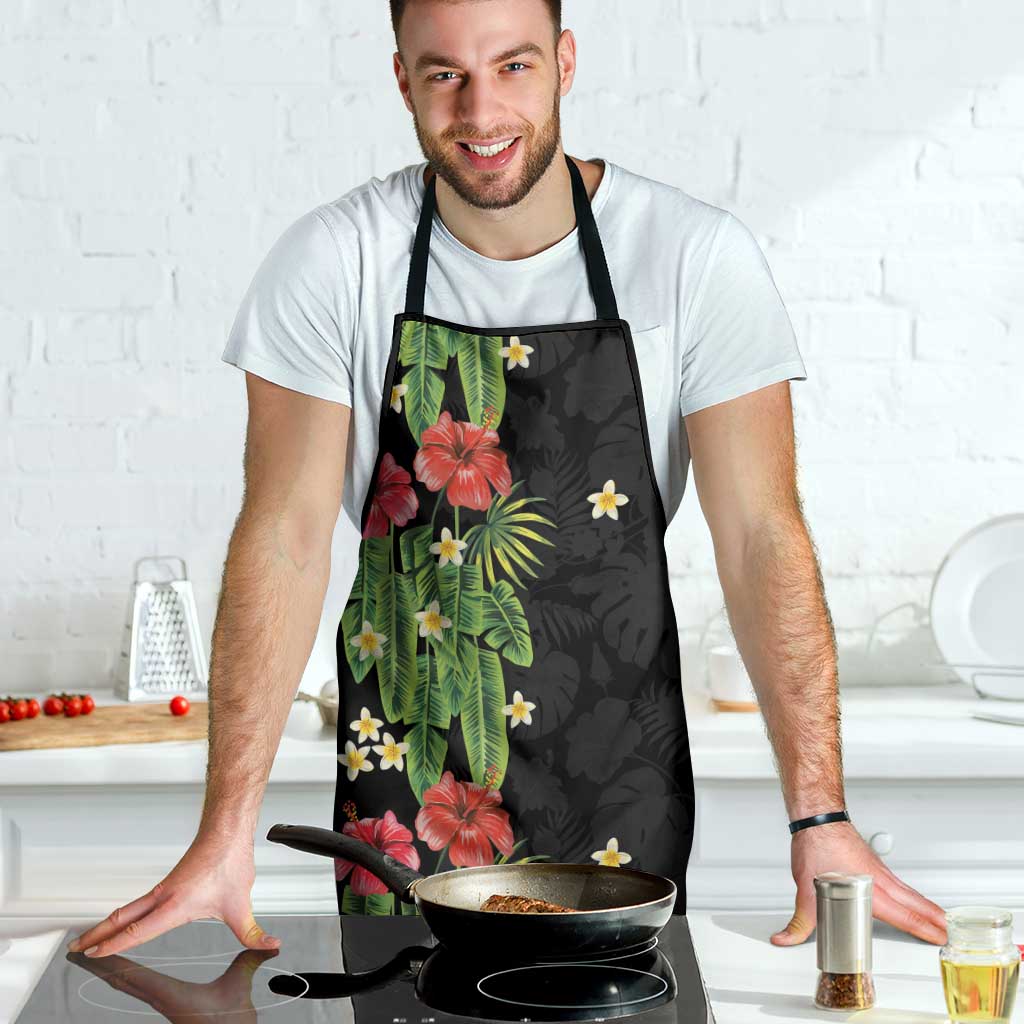 Hawaiian Hibiscus Plumeria Apron Tropical Leaves
