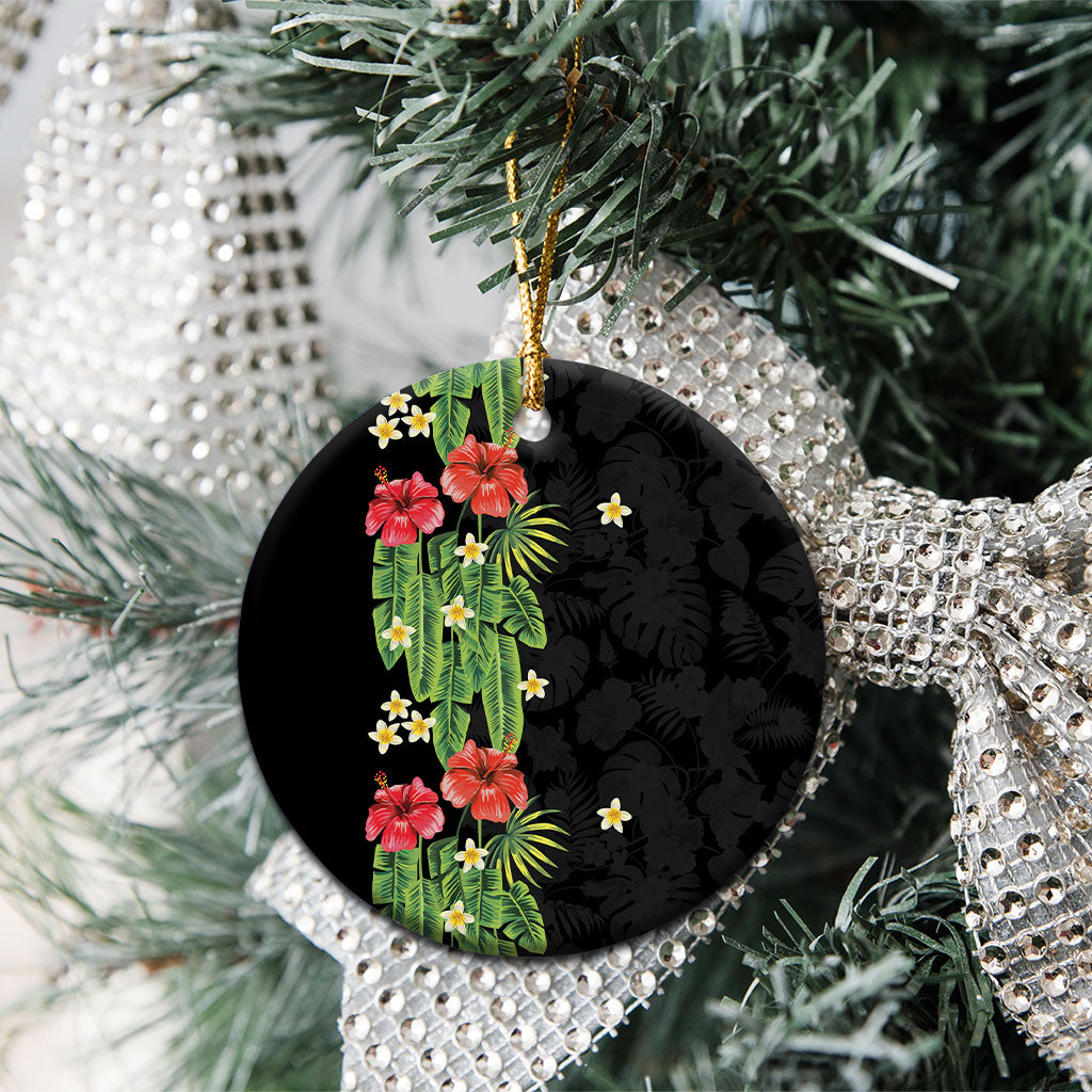 Hawaiian Hibiscus Plumeria Ceramic Ornament Tropical Leaves LT01 - Polynesian Pride