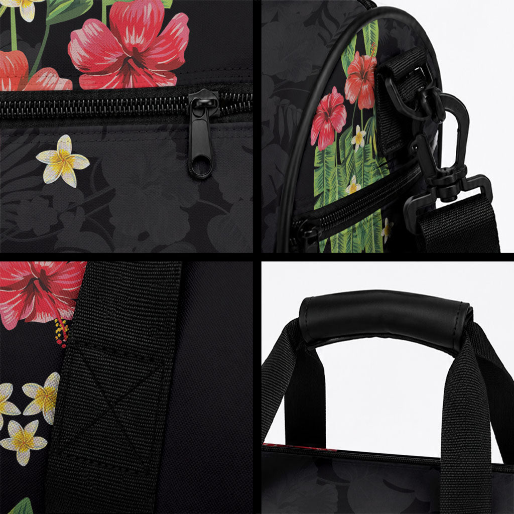 Hawaiian Hibiscus Plumeria Duffle Bag Tropical Leaves LT01 - Polynesian Pride