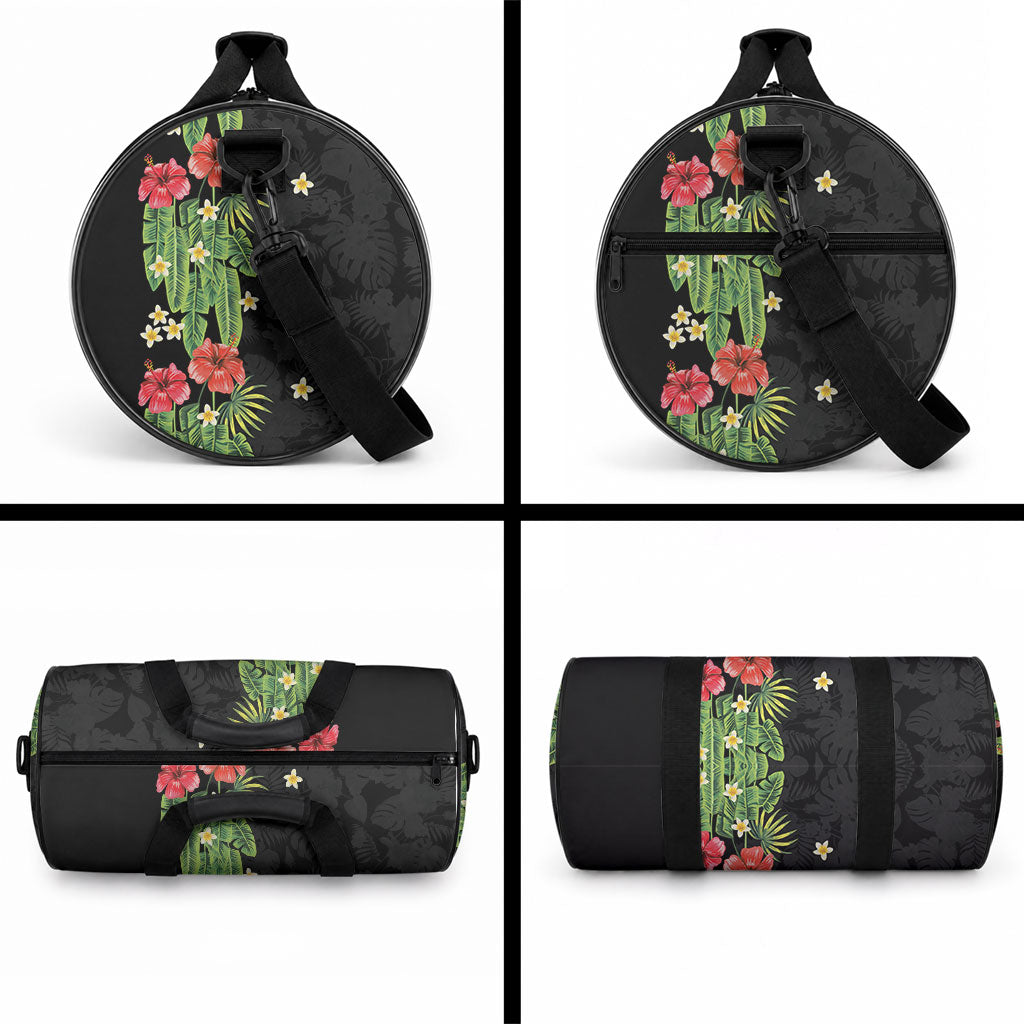 Hawaiian Hibiscus Plumeria Duffle Bag Tropical Leaves LT01 - Polynesian Pride