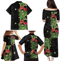 Hawaiian Hibiscus Plumeria Family Matching Puletasi and Hawaiian Shirt Tropical Leaves LT01 - Polynesian Pride