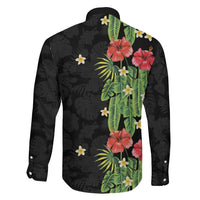 Hawaiian Hibiscus Plumeria Family Matching Short Sleeve Bodycon Dress and Hawaiian Shirt Tropical Leaves LT01 - Polynesian Pride