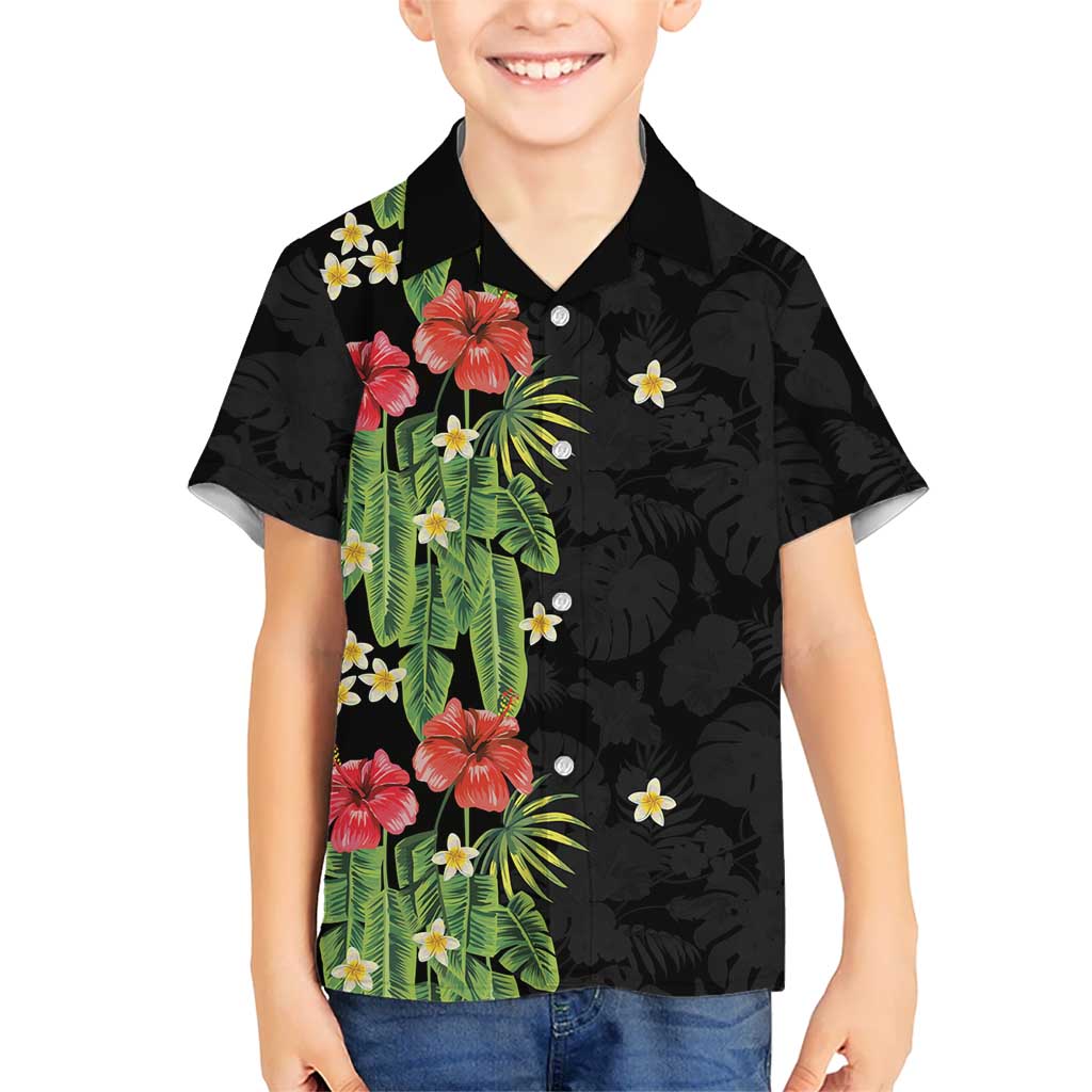 Hawaiian Hibiscus Plumeria Kid Hawaiian Shirt Tropical Leaves