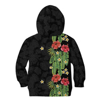 Hawaiian Hibiscus Plumeria Kid Hoodie Tropical Leaves
