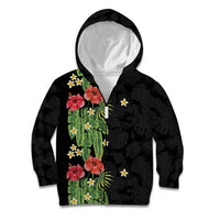 Hawaiian Hibiscus Plumeria Kid Hoodie Tropical Leaves