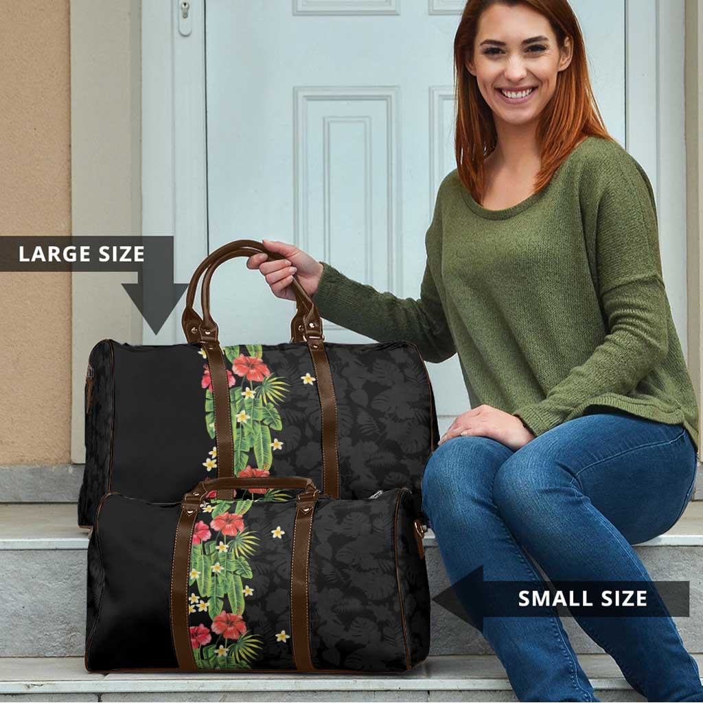 Hawaiian Hibiscus Plumeria Travel Bag Tropical Leaves