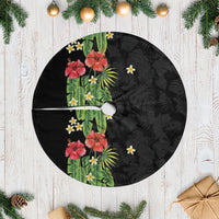 Hawaiian Hibiscus Plumeria Tree Skirt Tropical Leaves LT01 Casual Black - Polynesian Pride