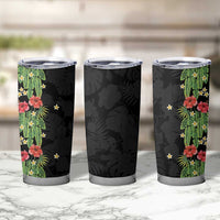 Hawaiian Hibiscus Plumeria Tumbler Cup Tropical Leaves